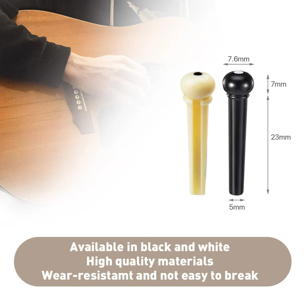 Black and white bridge pins tuning made of high-quality wear-resistant materials for 50pcs musical instruments set
