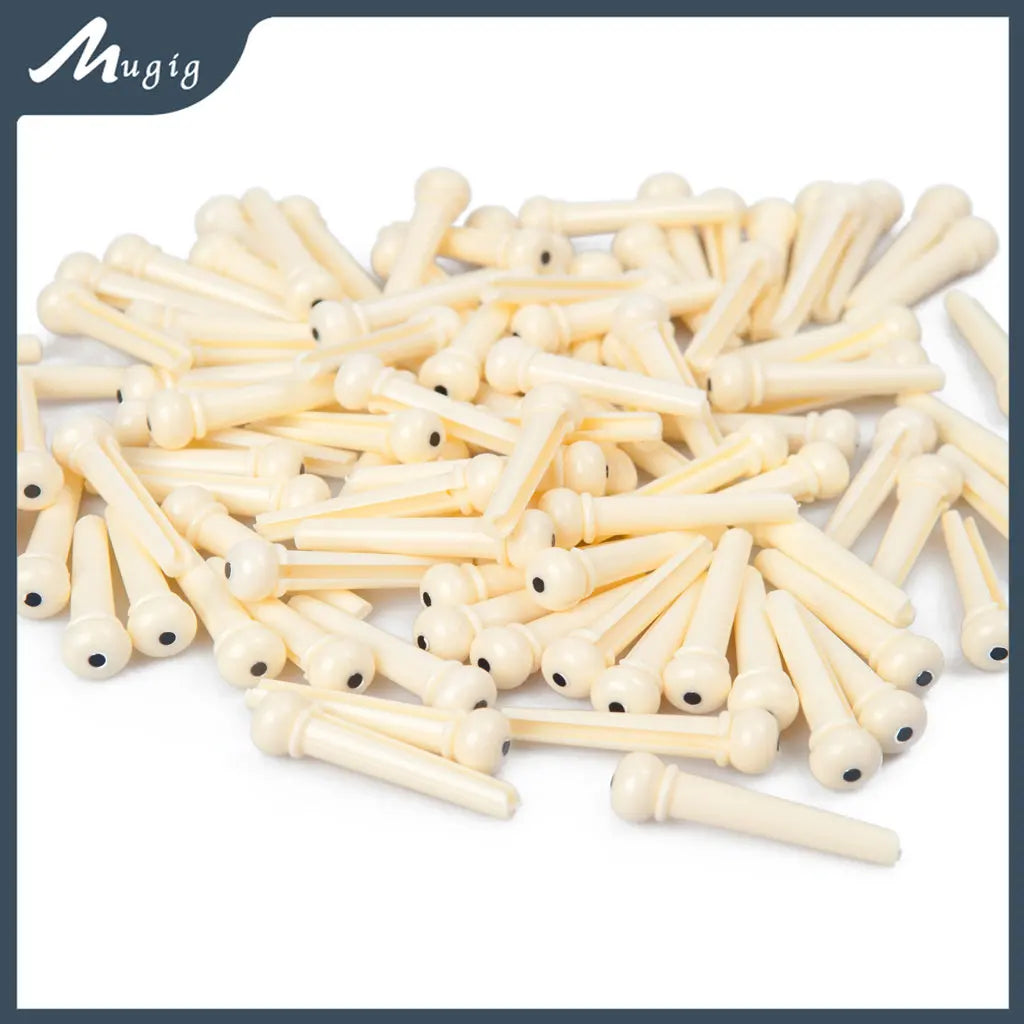 Cream-colored nails bridge pins with black dot inlays for acoustic guitar bridge pins tuning 50pcs musical instruments