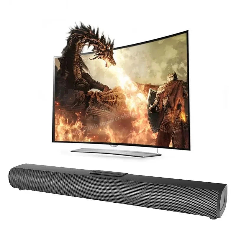 Black textured 50w sound bars with aux hdmi arc and central control panel for tv audio and gaming use