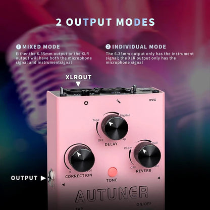 MOOER Autuner MVP1 Vocal Effects Processor Voice Pedal Tone Correction Reverb Delay Guitar Sound Stompbox Microphone Amplifier