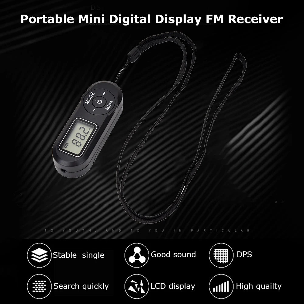 HanRongDa HRD-727 DSP FM Radio Portable Mini Design ABS Retro Digital Display Radio Portable LCD Display DSP FM Radio w/Earphone
