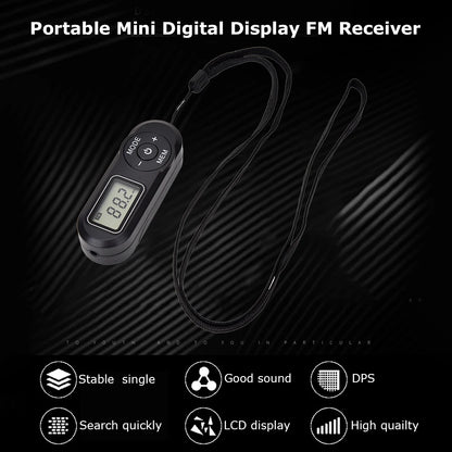 HanRongDa HRD-727 DSP FM Radio Portable Mini Design ABS Retro Digital Display Radio Portable LCD Display DSP FM Radio w/Earphone