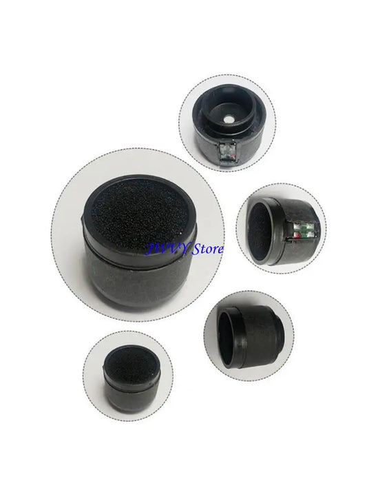 Black cylindrical 573A professional recording dynamic cartridge with foam interior and metallic accents for studio microphone