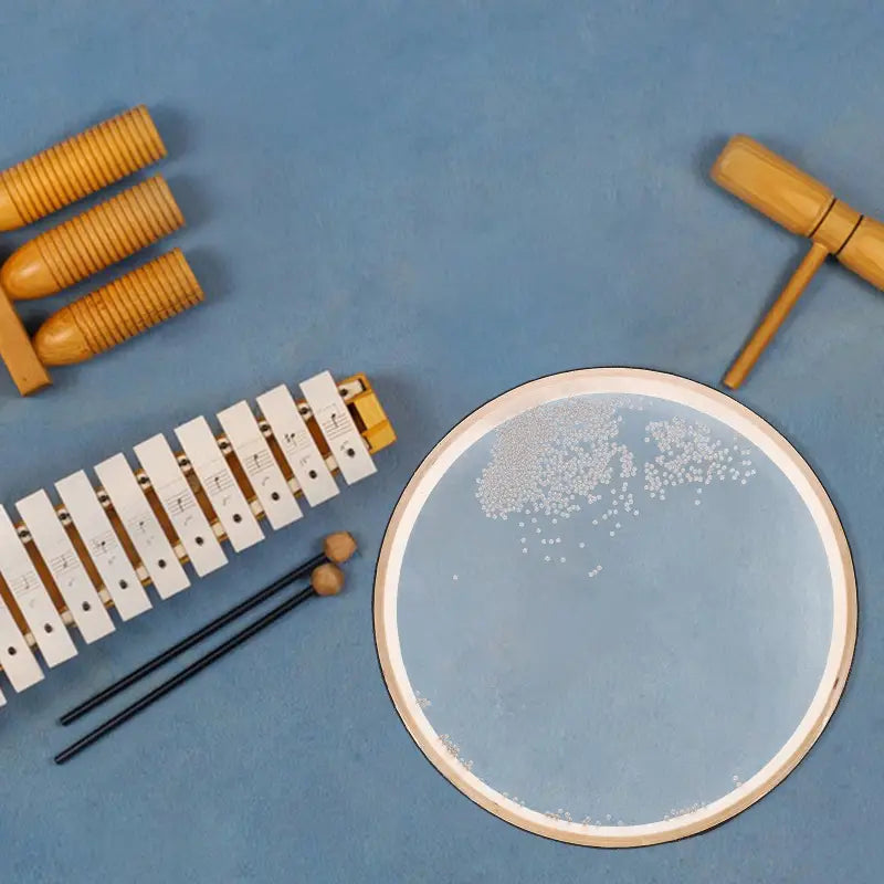 Baby Montessori Ocean Wave Bead Hand Drum Music Instruments Toys Early Learning Music Percussion Educational Toys For Baby Gifts
