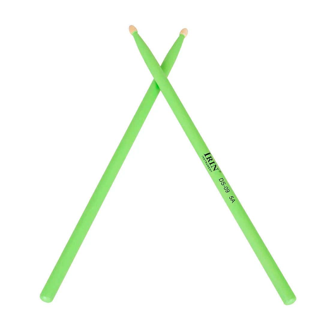 Bright green 5a maple drumsticks with matte finish and light tips for professional percussion musical use multicolor drum mallets