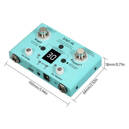 Double Footswitch Looper Pedal Looper M-VAVE LOST TEMPO Effect Pedal Drum & Looper Effector Mini 2-in-1 Looper & Drum Machine