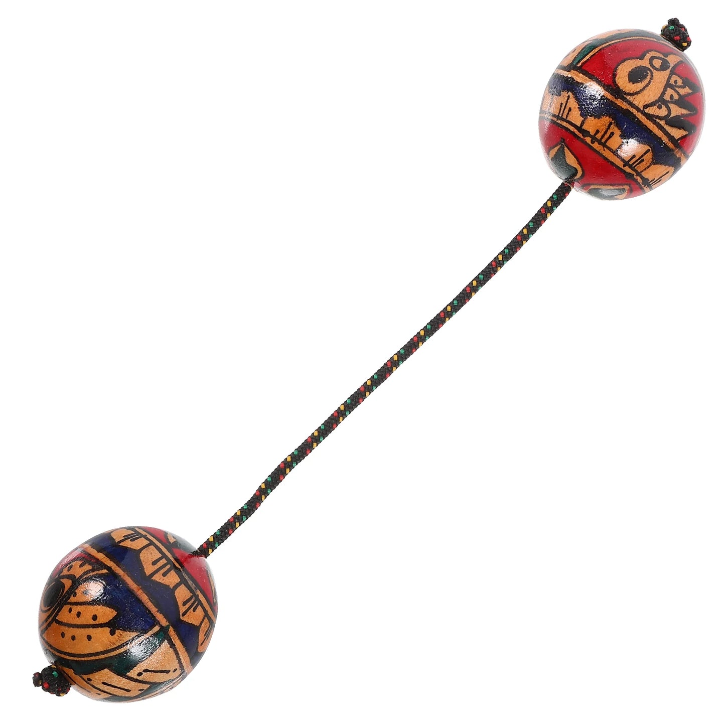 Aslatuas Hand Painted Wooden African Rhythmic Balls Kashaka Shaker Percussion Instrument for Party Music