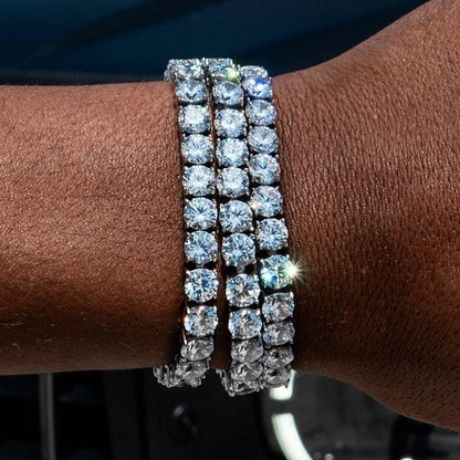 Hiphop Tennis Bracelet Homme Iced Out 3/4/5mm Cubic Zirconia Mens Crystal Chain on The Hand Hip-hop Streetwear Jewelry Male