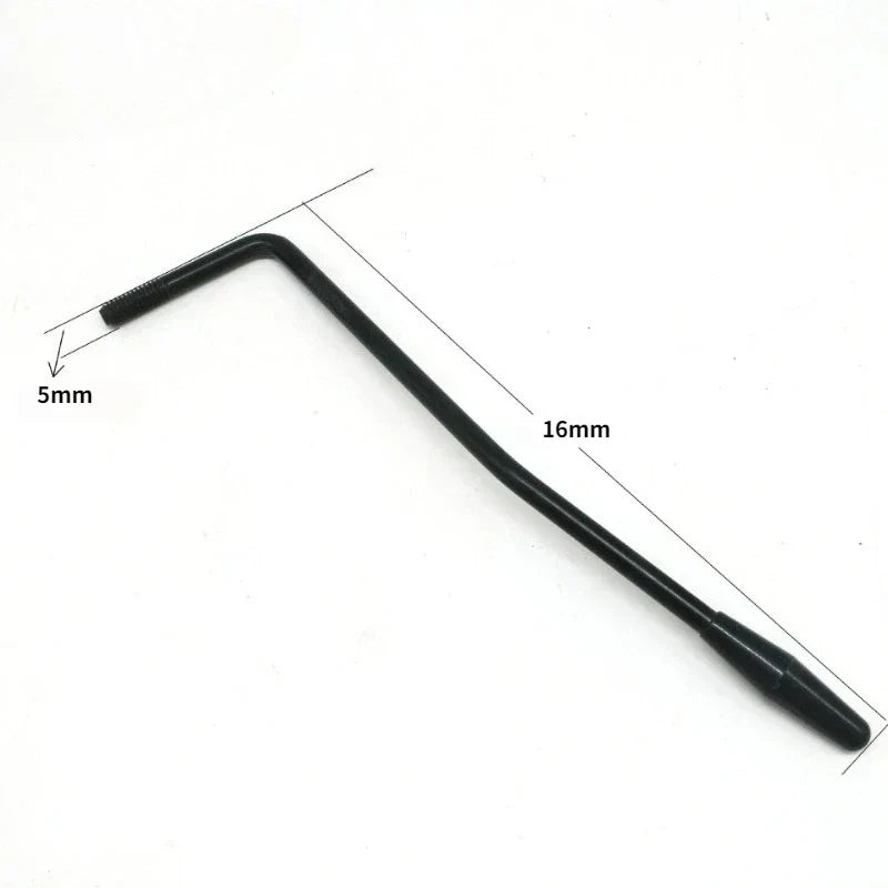 Black l-shaped 5mm hex key with 16mm length for durable metal whammy bar music tremolo arm adjustment