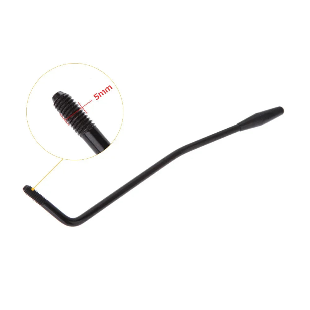 Black 5mm threaded tremolo arm with a curved design durable metal whammy bar music instrument accessory