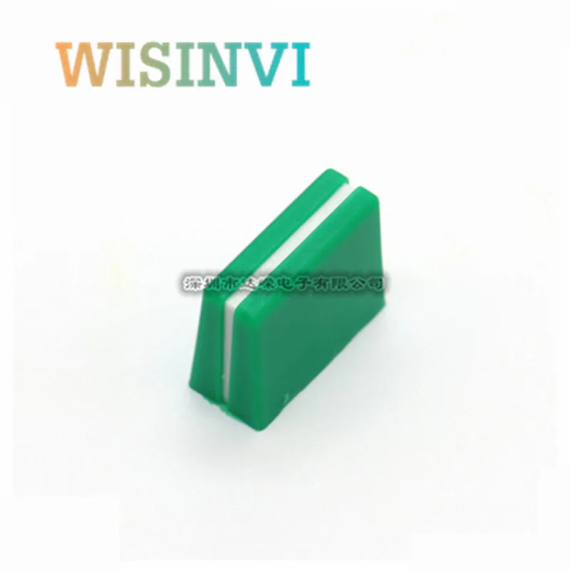 Green plastic toggle switch with white central strip for mixer disc player cd dimmer and equalizer pusher cap use