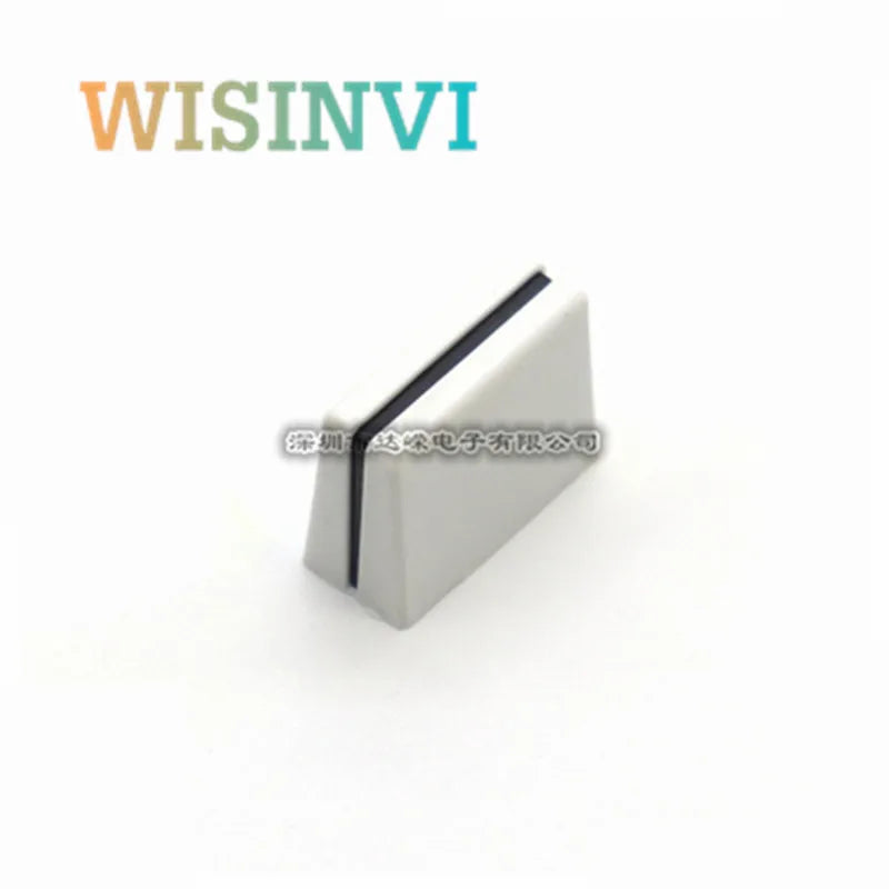 White triangular plastic equalizer pusher cap with black strip for pioneer djm700 djm800 djm900 mixer disc player knob