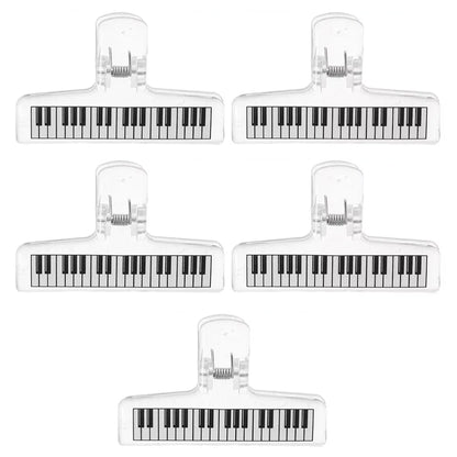 Clear plastic acrylic music stand sheet music clips with piano pattern strong grip for organizing test papers