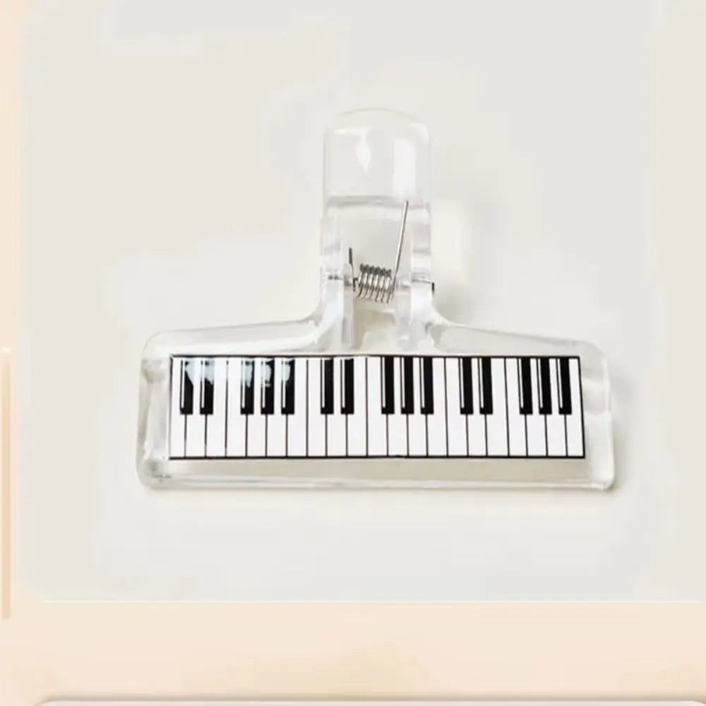 Clear plastic sheet music clip with piano pattern strong grip design made of transparent acrylic for music stands