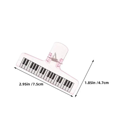 Transparent pink acrylic music stand sheet music clip with piano pattern strong grip for organizing test papers