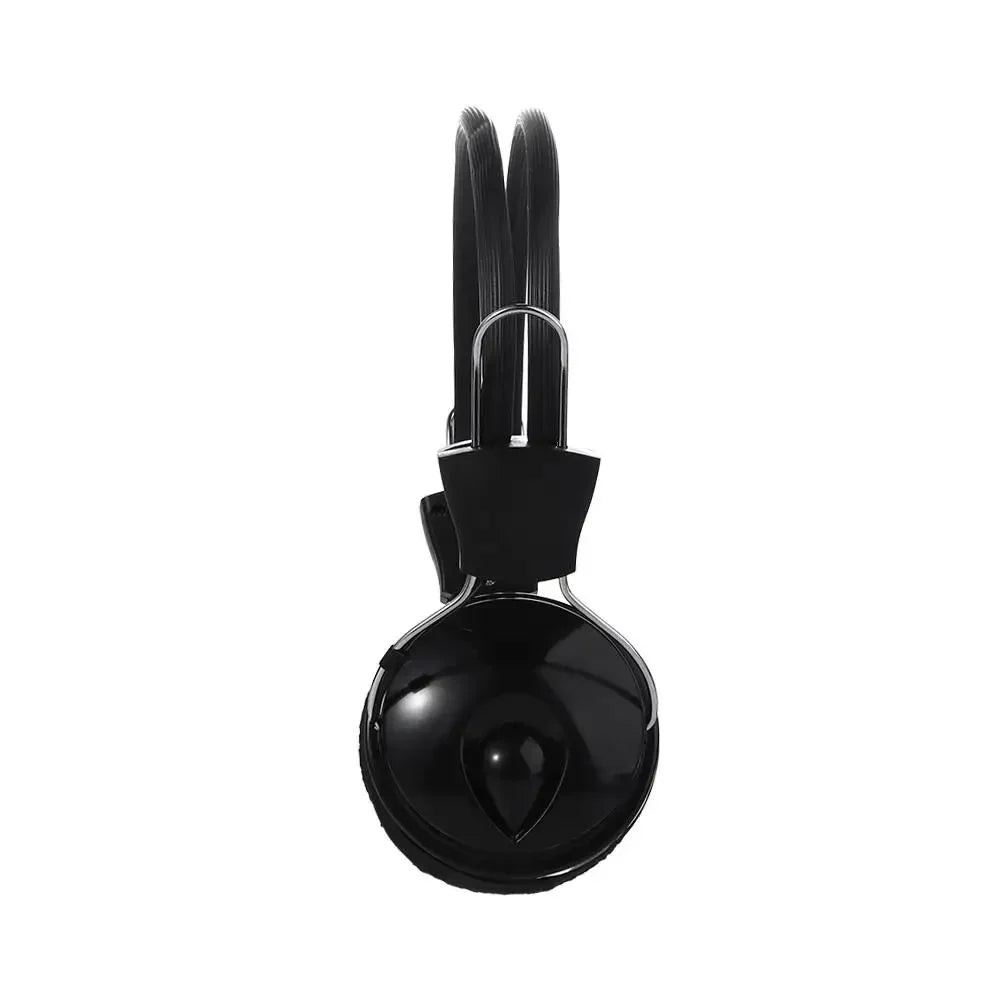 Black glossy over-ear earphone headphone wired with adjustable headband for electric piano earphone and wire electric guitar use