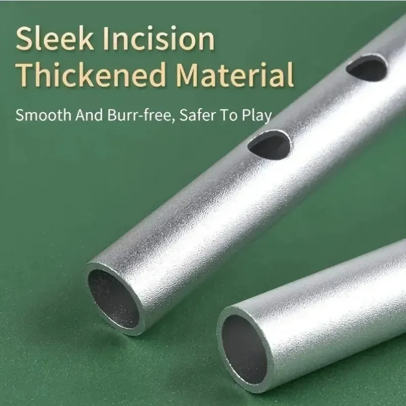 Silver-colored metal flute tubes with thickened smooth edges for 6 hole key irish whistle whistle ireland tin penny whistle