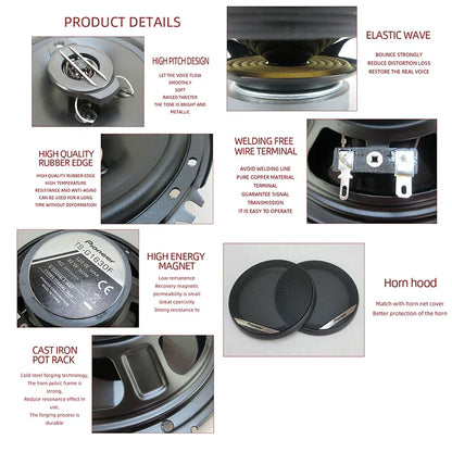 Black pioneer ts-g1690f 6 inch 3way universal car speaker with cast iron pot rack and high-quality rubber edge for auto music stereo range frequency hifi