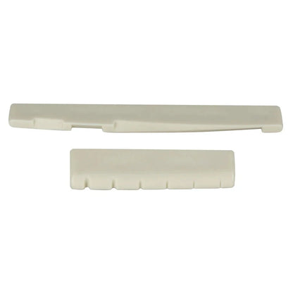 Cream-colored smooth plastic 6 string acoustic guitar bridge saddle and nut bridge musical instrument replacement parts