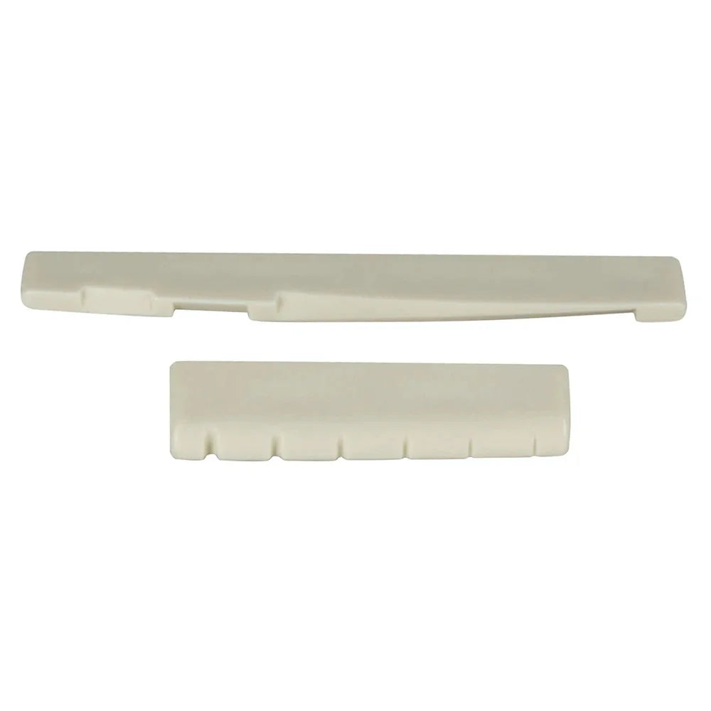 Cream-colored smooth plastic guitar bridge saddle and nut bridge musical instrument replacement parts with precise notches