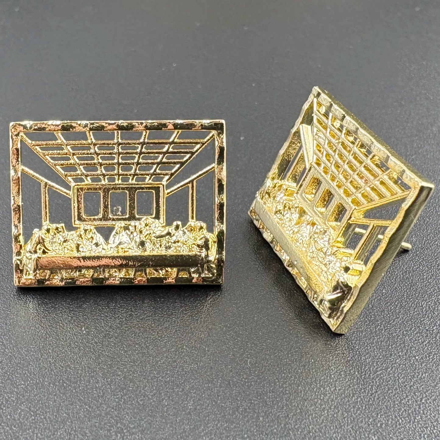 Hip Hop Style nugget earrings for man woman last supper jesus stud earrings Rock and roll jewelry punk 14k gold plated