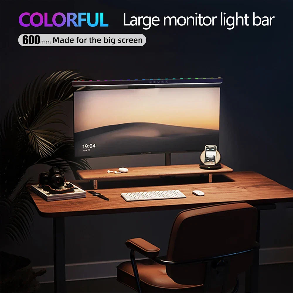 Colorful 60cm rgb led monitor light bar with sleek slim profile and hanging light dimming for game study work