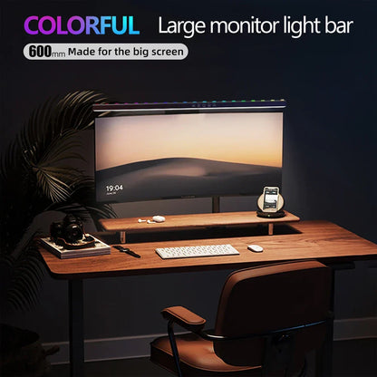 Colorful 60cm rgb led monitor light bar with sleek slim profile and hanging light dimming for game study work
