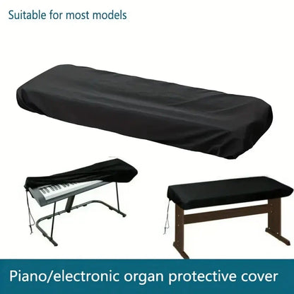 Black fabric piano cover dust cover for 61 88 key digital electronic keyboards breathable and heat radiation resistant