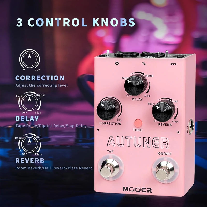 MOOER Autuner MVP1 Vocal Effects Processor Voice Pedal Tone Correction Reverb Delay Guitar Sound Stompbox Microphone Amplifier