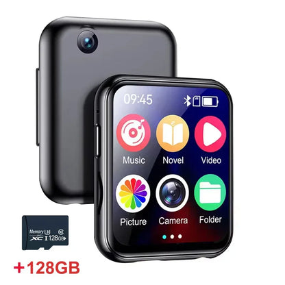 Black rectangular 64GB hifi mp4 player with full touch screen speaker recorder camera and player fm e-book features