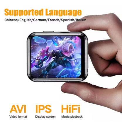 Black rectangular 64gb mp3 music player hifi mp4 with full touch screen vibrant animated display and built-in speaker recorder camera portable player fm e-book