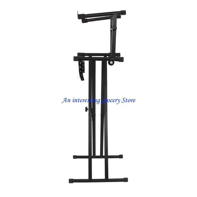Black metal 652d piano extension second tiers stand with adjustable height for electric piano use