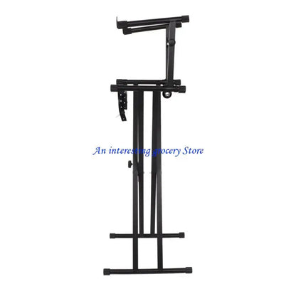 Black metal 652d piano extension second tiers stand with adjustable height for electric piano use