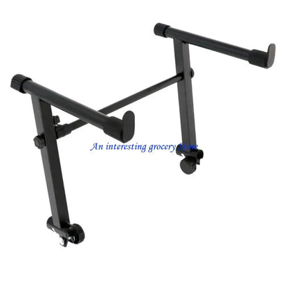 Black metal 652d piano extension second tiers stand with adjustable arms and caster wheels for electric piano use