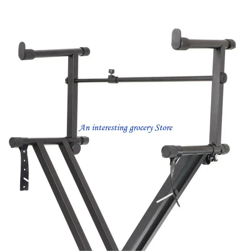 Black metal 652d piano extension second tiers stand with adjustable arms and locking knobs for electric piano use