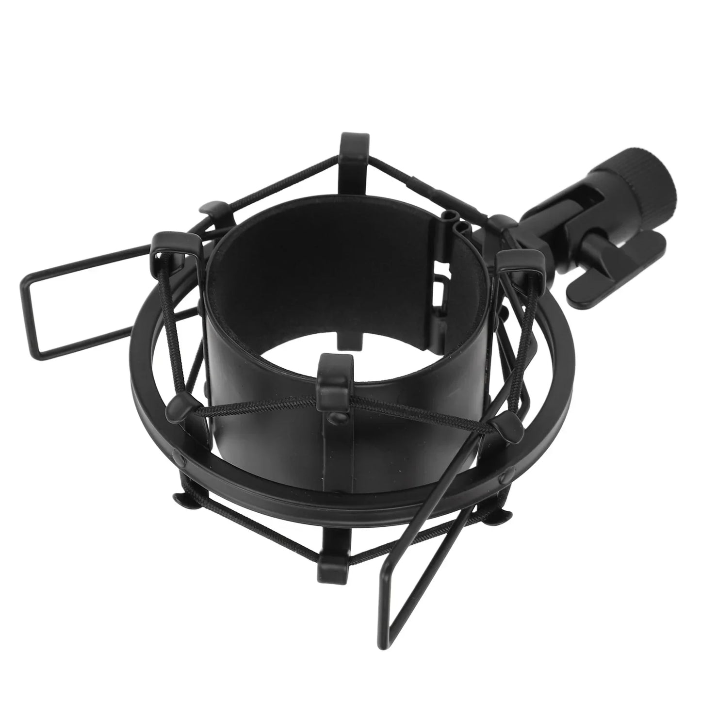 Black metal microphone shock mount with circular cage design aluminum alloy mic clip holder anti vibration clamp