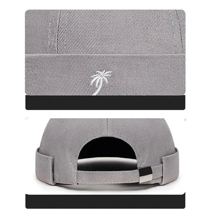 Beanie Hats Men Women Spring Autumn Landlord Hat Streetwear Hip Hop Brimless Hat Embroidered Coconut Tree Docker Cap Wholesale