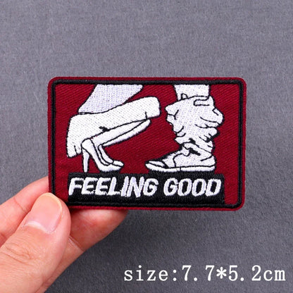 Hip Hop Sexy Patch Iron On Embroidery Patches For Clothing Thermoadhesive Patches For Clothes Punk Skull Sewing/Fusible Patch