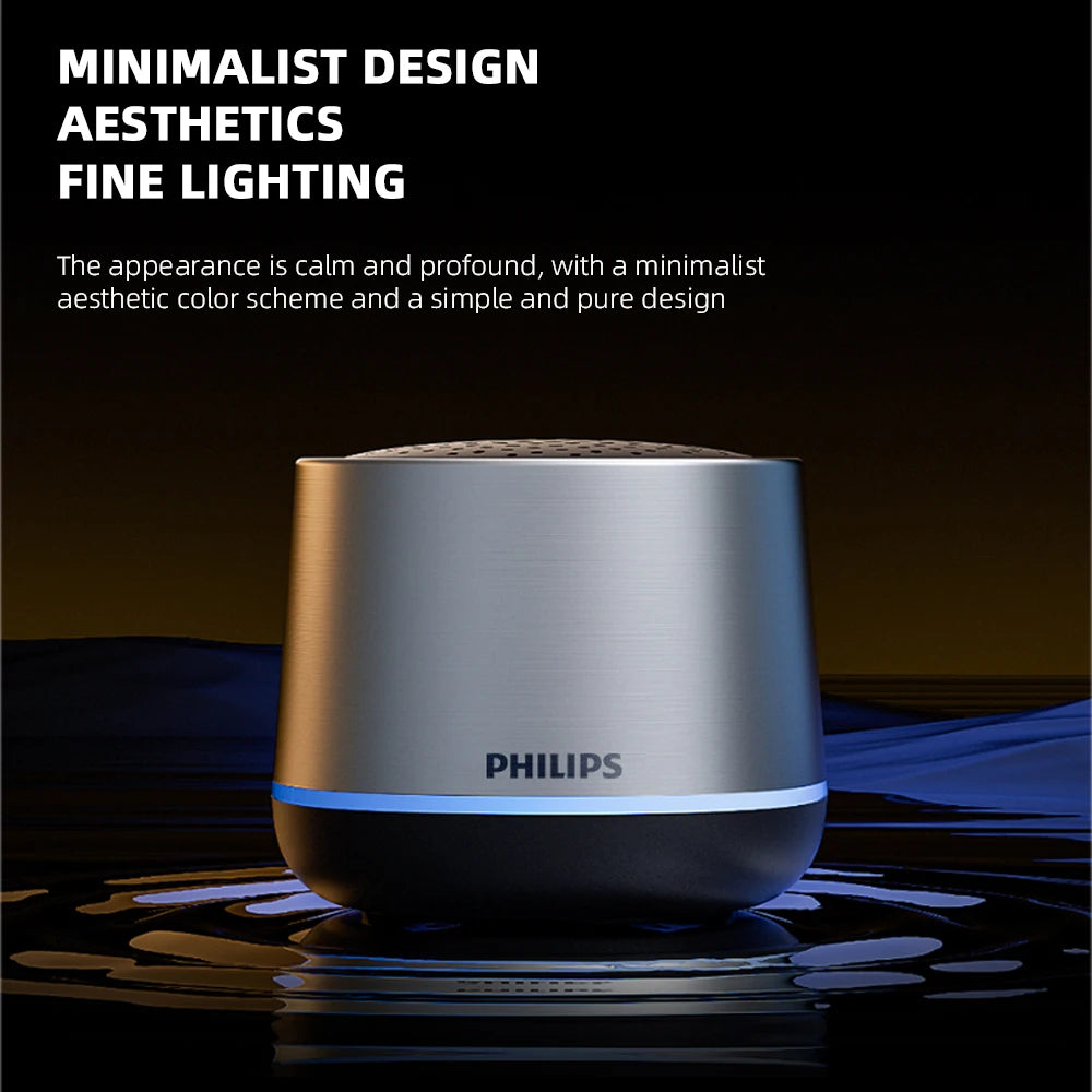 Philips TAS1009 Portable Desktop Wireless Speaker BT5.3 Powerful Sound 1200MAh Battery Life RGB Subwoofer for Outdoors Camping