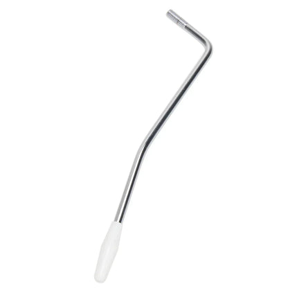Silver-toned tremolo arm metal guitar whammy bar with white tip and threaded end for electric guitar tremolo handle replacement