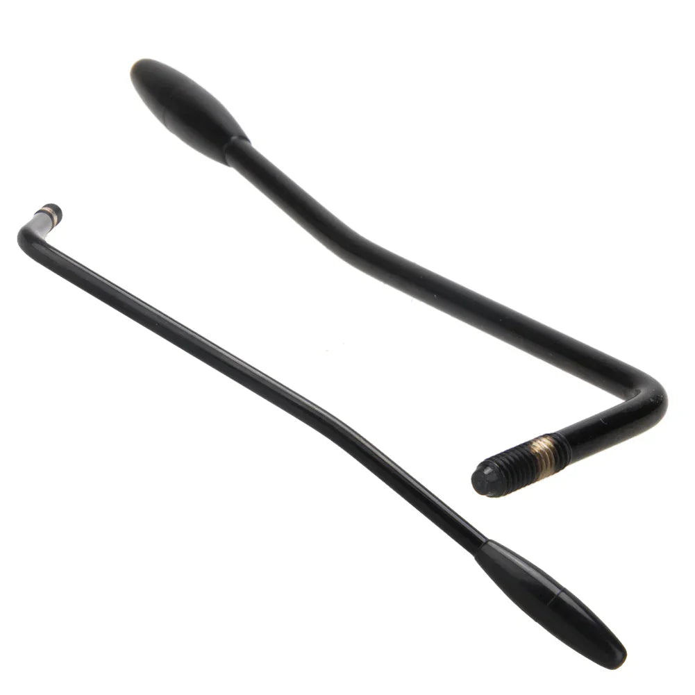 Black plastic pry tool with ergonomic handles and threaded ends for electric guitar tremolo handle replacement parts