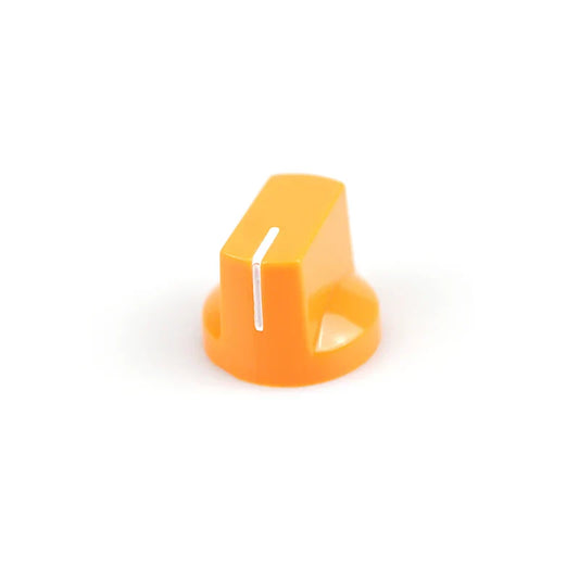 Bright orange plastic guitar pedal knob with silver vertical stripe from 6pcs multi color pot potentiometer knobs set