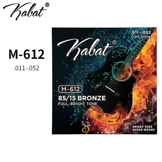 Kabat m-612 light gauge 85/15 bronze acoustic guitar strings 6pcs set guitar strings parts with bright round wound tone