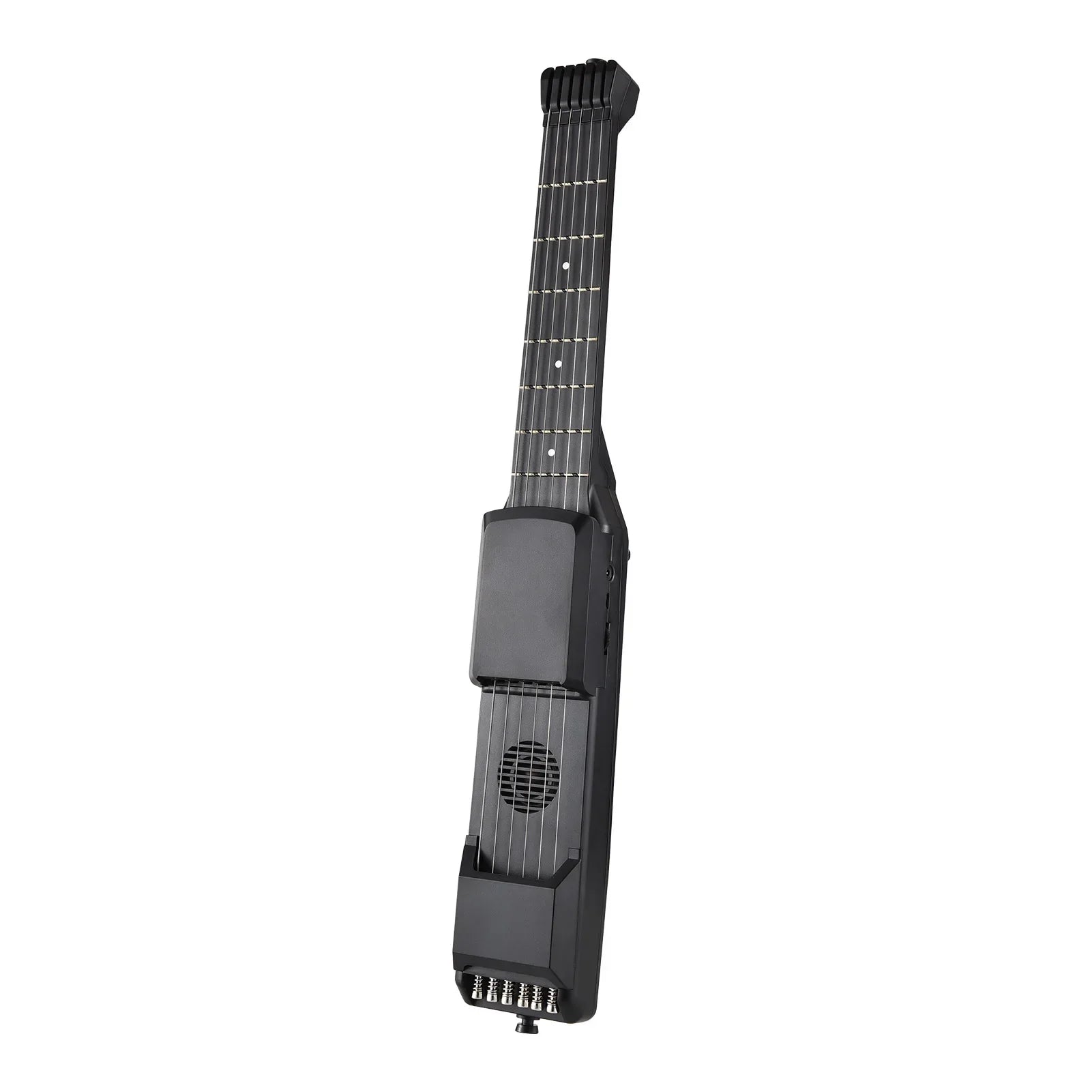 Black foldable frets smart electric guitar with built-in speaker for guitar silent practice and digital tuner metronome function