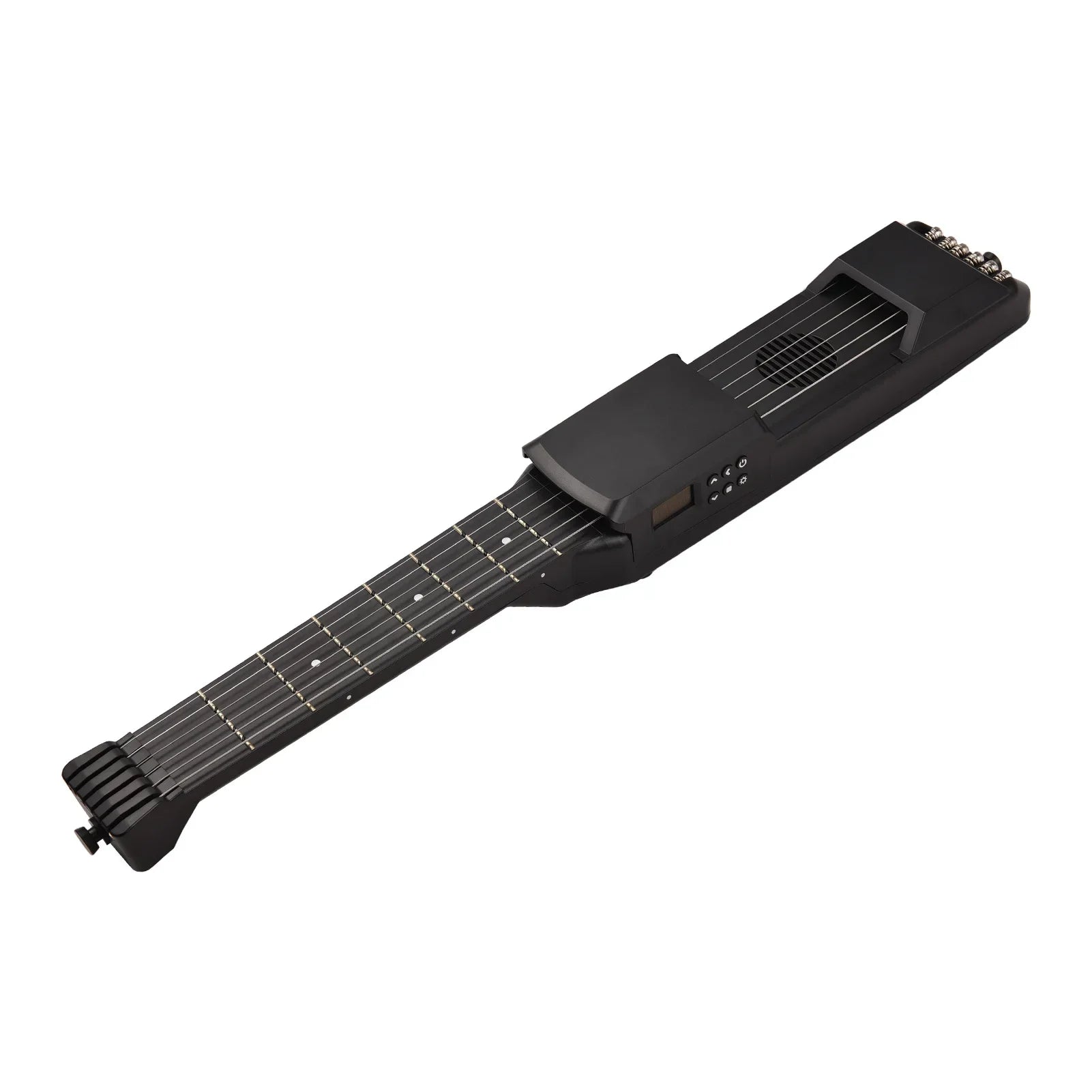 Black frets smart electric guitar with adjustable strings tuner metronome function for silent practice and portability