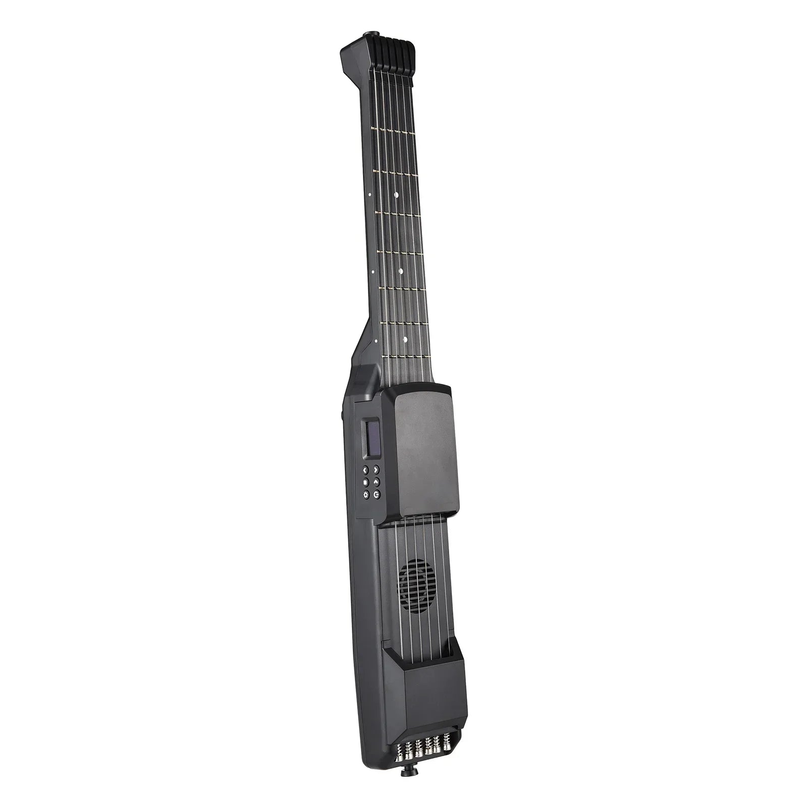 Black frets smart electric guitar with sleek modern design featuring tuner metronome function for silent practice