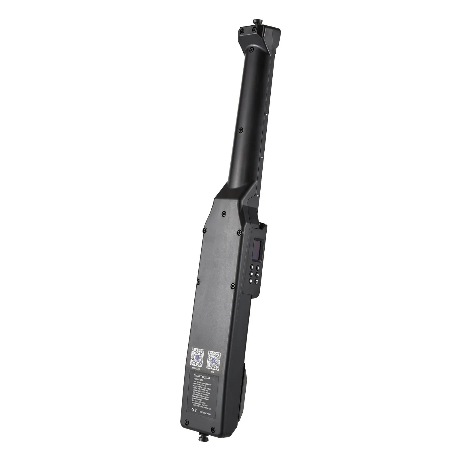 Black handheld metal detector with ergonomic design and side control panel for frets smart electric guitar silent practice use