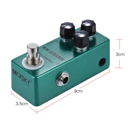 MOSKYAUDIO MINI Screamer Effect Pedal Overdrive Effects Processors for Guitar Synthesizer Double Bass Drum Pedal Tube