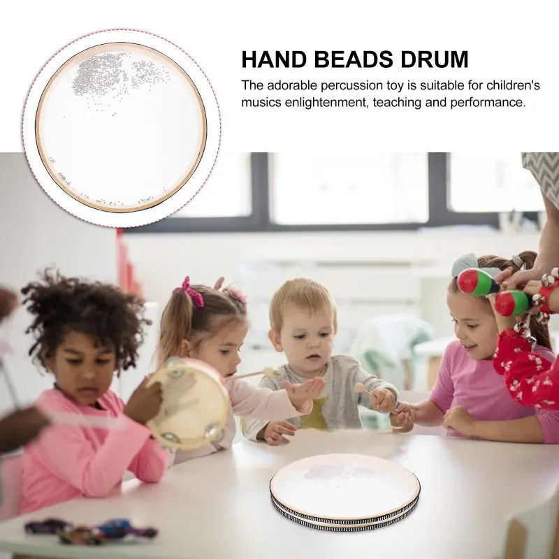 Baby Montessori Ocean Wave Bead Hand Drum Music Instruments Toys Early Learning Music Percussion Educational Toys For Baby Gifts