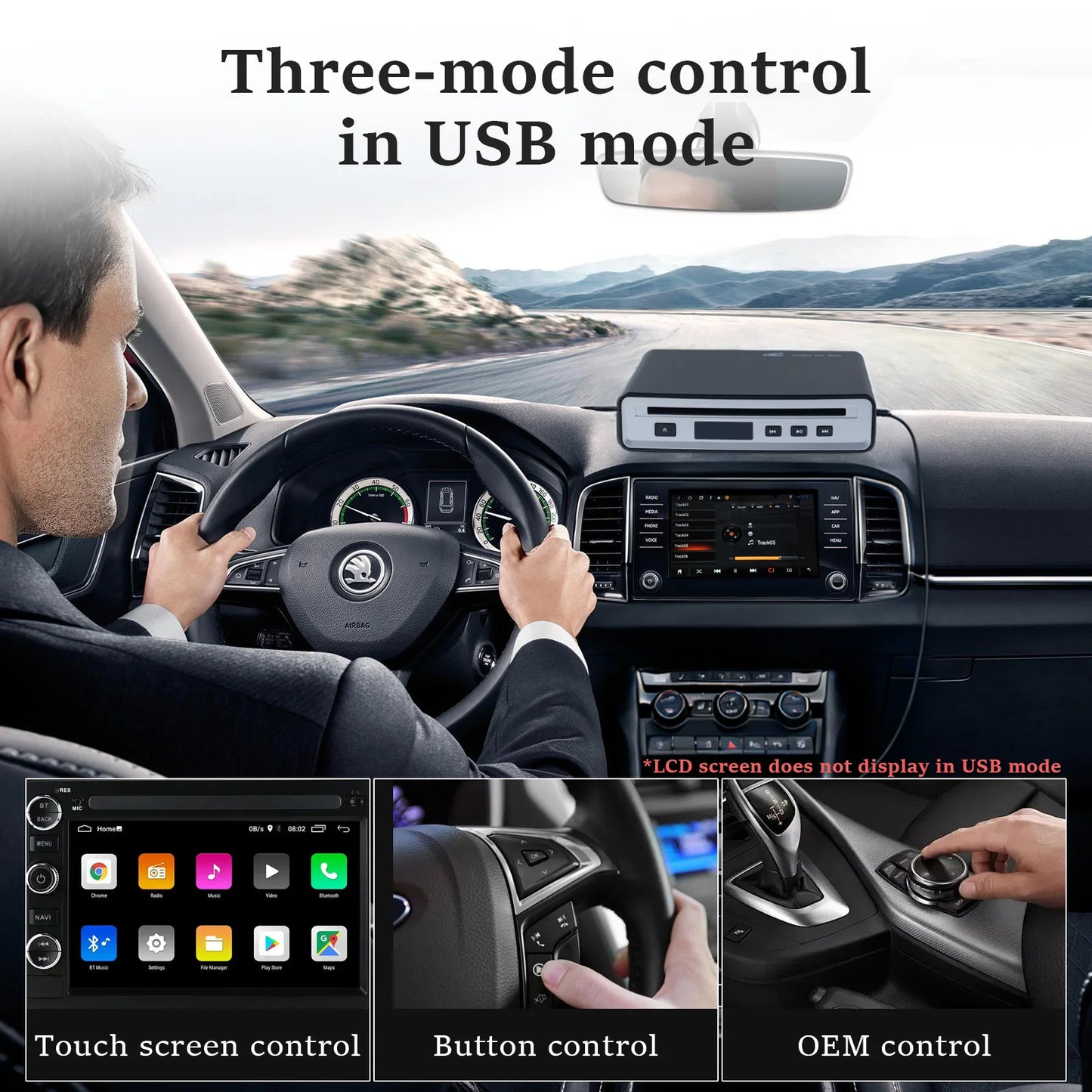 Car CD Player for Portable, External Car CD player, Dual-Mode USB or Bluetooth CD Player with for Car All-Models, Plug and Play